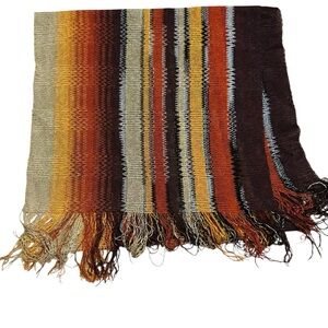 Missoni Scarf Chevron Browns Orange Fringe Made In Italy
